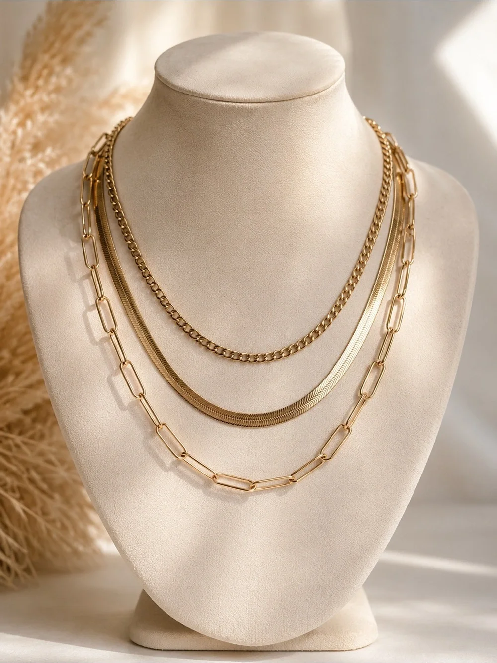 Chico's Gold Layered Chain Necklace Set